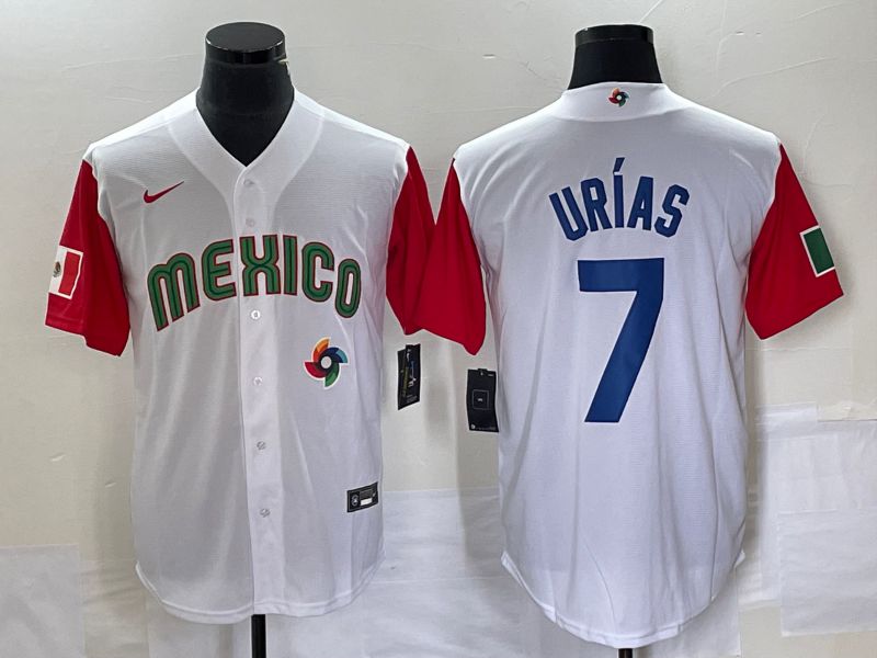 Men 2023 World Cub Mexico #7 Urias White blue Nike MLB Jersey13->more jerseys->MLB Jersey